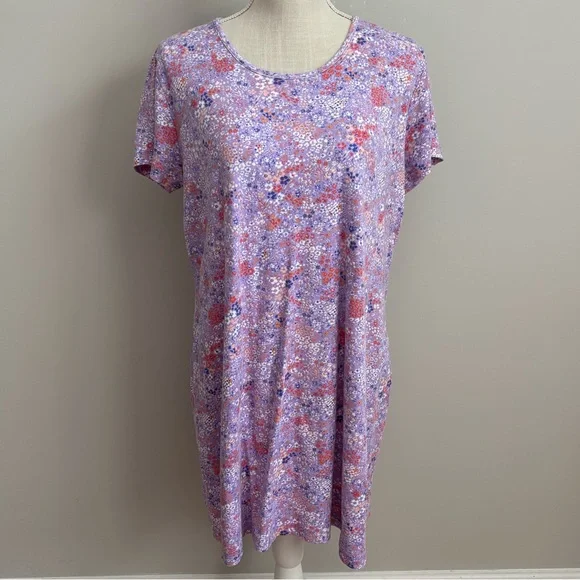 Lands’ End Sleep Dress Pajamas Purple - Picture 1 of 8